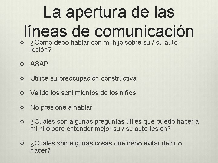 La apertura de las líneas de comunicación ¿Cómo debo hablar con mi hijo sobre