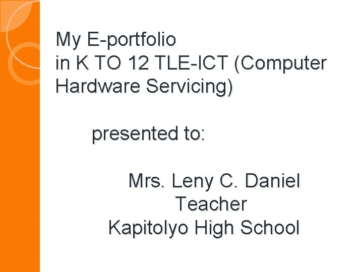 Portfolio About Computer Creating a Digital Portfolio What is a digital
