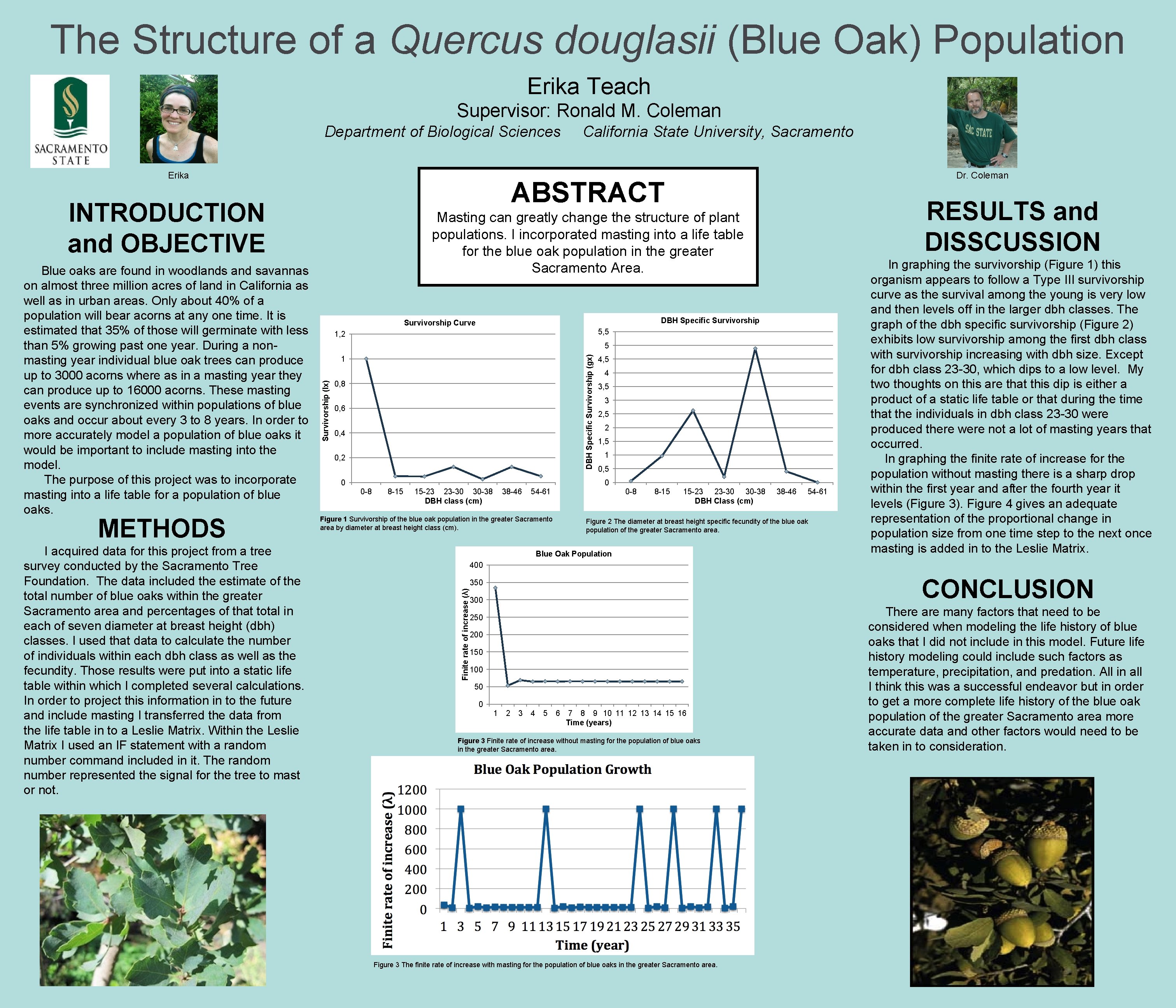 The Structure of a Quercus douglasii (Blue Oak) Population Erika Teach Supervisor: Ronald M.