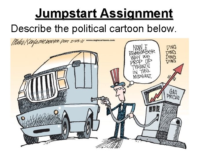 Jumpstart Assignment Describe the political cartoon below. 