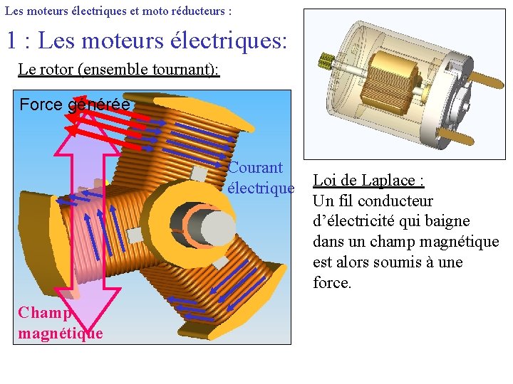 Les moteurs électriques et moto réducteurs : 1 : Les moteurs électriques: Le rotor