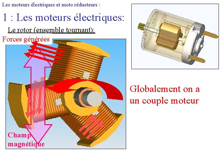 Les moteurs électriques et moto réducteurs : 1 : Les moteurs électriques: Le rotor