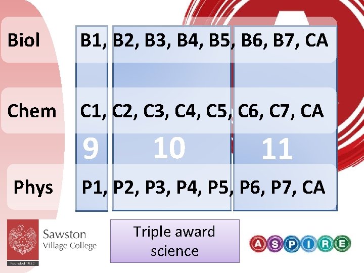 Biol B 1, B 2, B 3, B 4, B 5, B 6, B