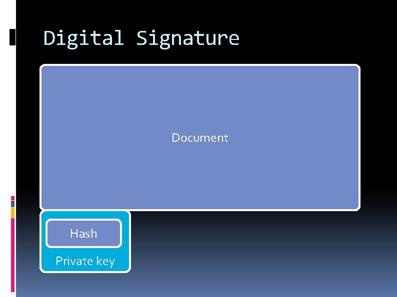 Digital Signature Document Hash Private key 