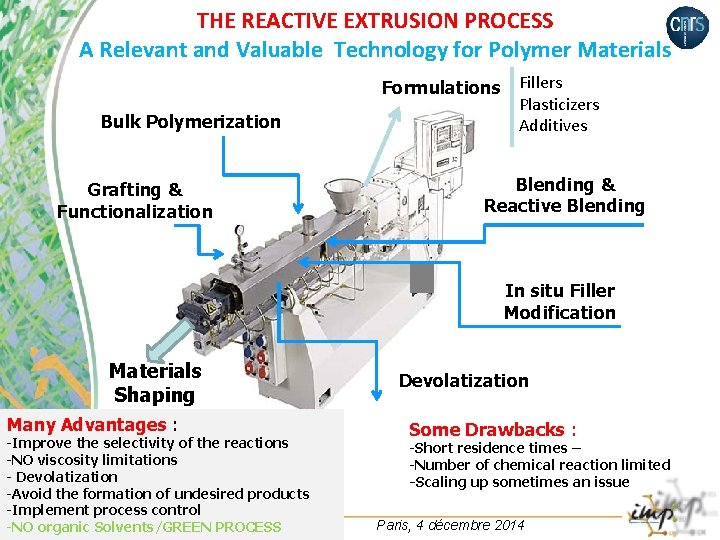 THE REACTIVE EXTRUSION PROCESS A Relevant and Valuable Technology for Polymer Materials Formulations Bulk