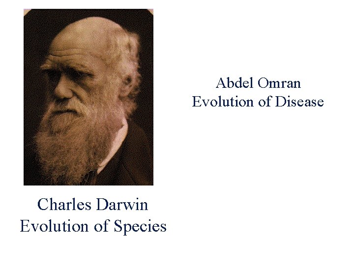 Abdel Omran Evolution of Disease Charles Darwin Evolution of Species 