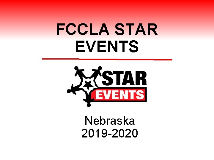 FCCLA STAR EVENTS Nebraska 2019 -2020 