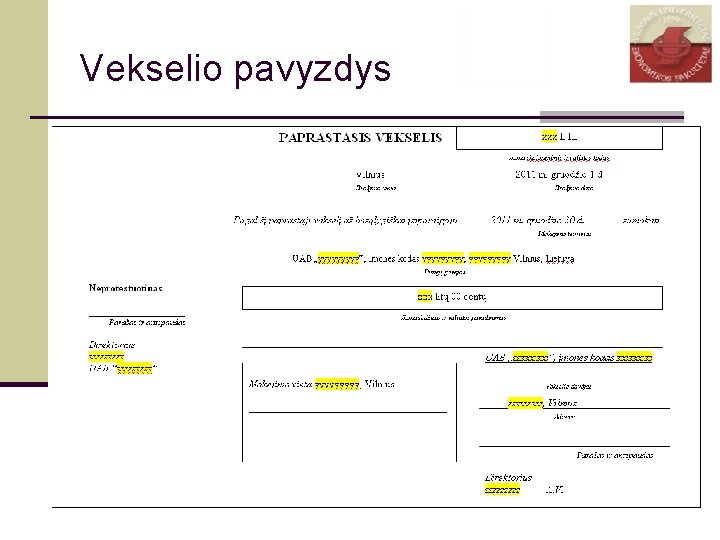 Vekselio pavyzdys 33 