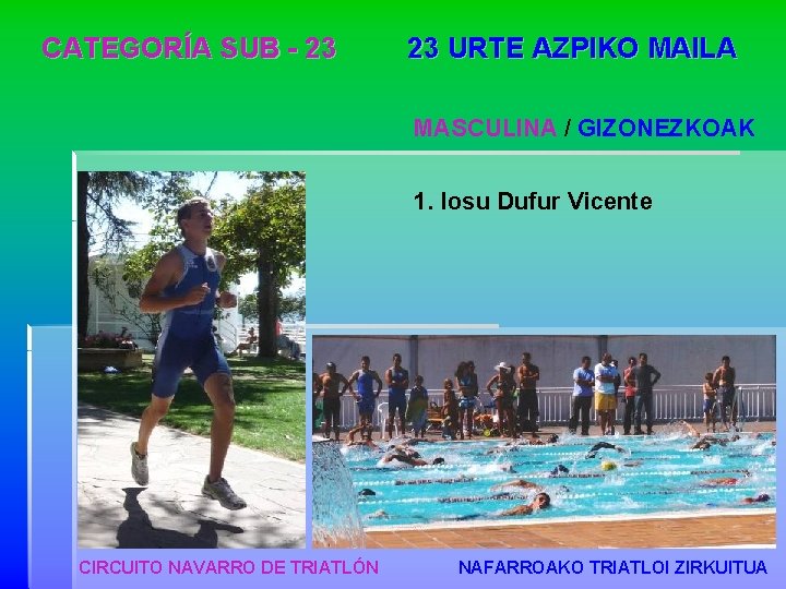 CATEGORÍA SUB - 23 23 URTE AZPIKO MAILA MASCULINA / GIZONEZKOAK 1. Iosu Dufur