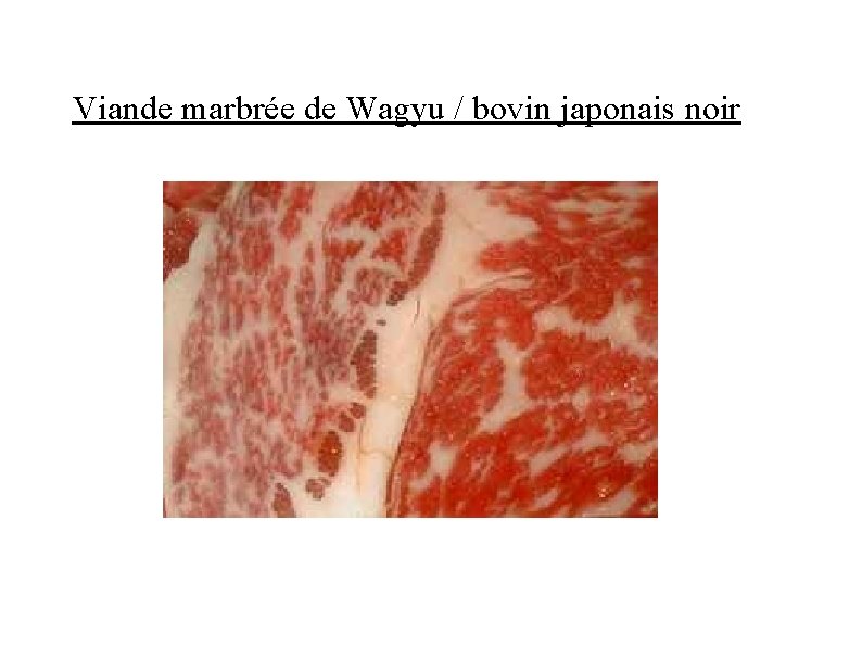 Viande marbrée de Wagyu / bovin japonais noir 