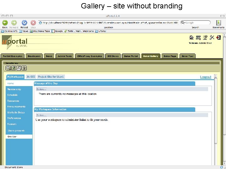 Gallery – site without branding Draft - comments to csev@umich. edu 