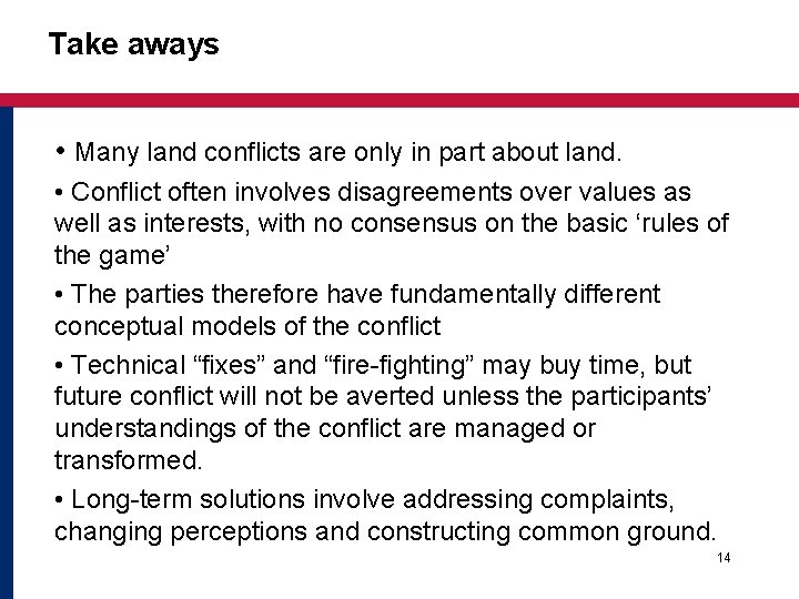 Land Natural Resources and Violent Conflict Presenter John
