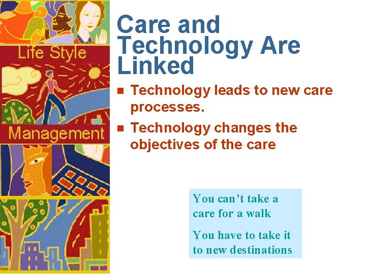 Care and Technology Are Linked n n Technology leads to new care processes. Technology