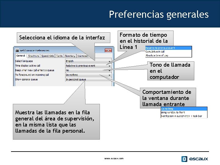 Preferencias generales Selecciona el idioma de la interfaz Formato de tiempo en el historial