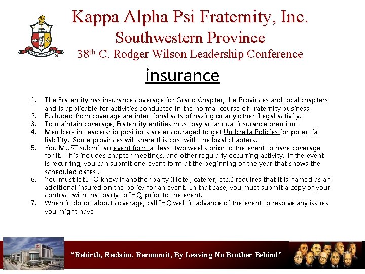 Kappa Alpha Psi Fraternity, Inc. Southwestern Province 38 th C. Rodger Wilson Leadership Conference