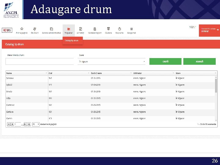 Adaugare drum 26 