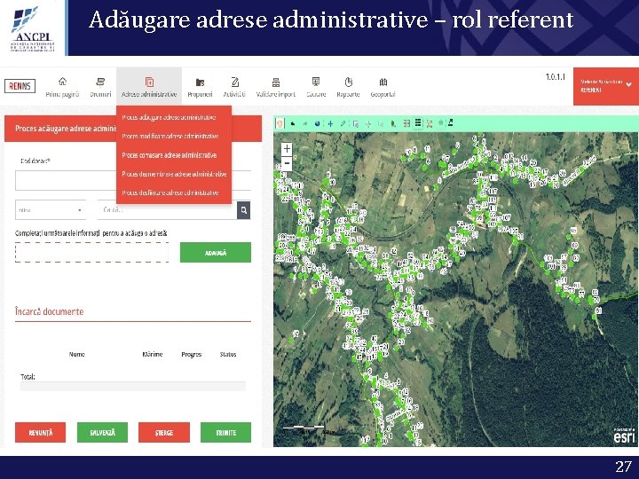 Adăugare adrese administrative – rol referent 27 