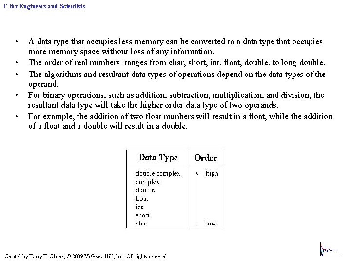 C for Engineers and Scientists • • • A data type that occupies less C for Engineers and Scientists • • • A data type that occupies less