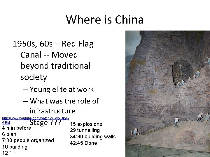 Where is China 1950 s, 60 s – Red Flag Canal -- Moved beyond