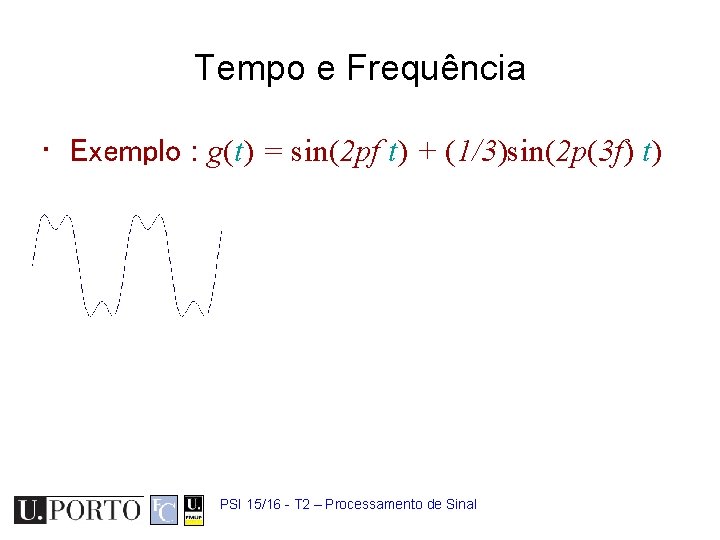 Tempo e Frequência • Exemplo : g(t) = sin(2 pf t) + (1/3)sin(2 p(3