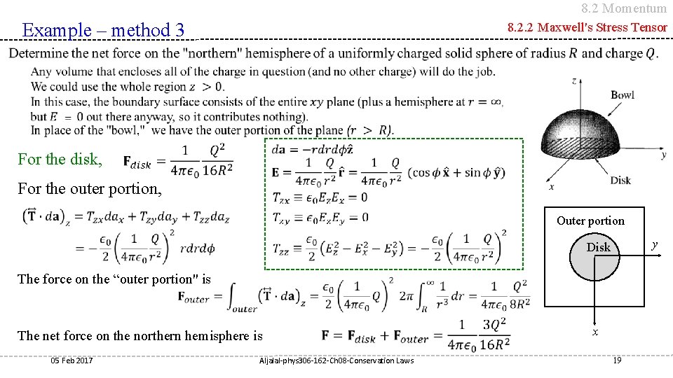 8. 2 Momentum Example – method 3 8. 2. 2 Maxwell's Stress Tensor For