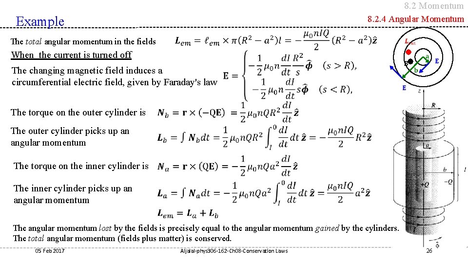 8. 2 Momentum Example 8. 2. 4 Angular Momentum The total angular momentum in