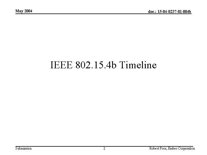May 2004 doc. : 15 -04 -0237 -01 -004 b IEEE 802. 15. 4