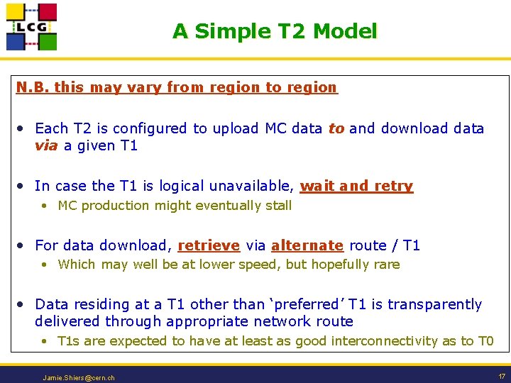 A Simple T 2 Model N. B. this may vary from region to region