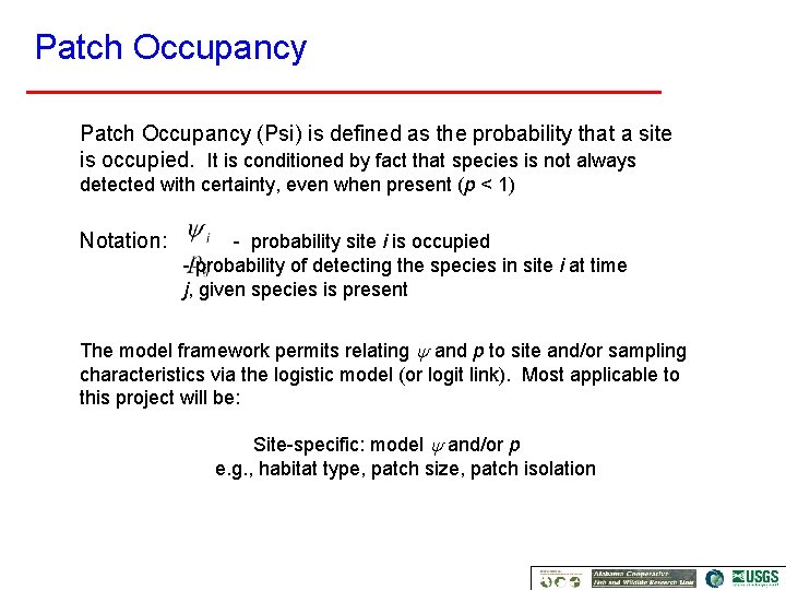 Patch Occupancy Model Conservation Design for Sustainable Avian Populations Modeling species