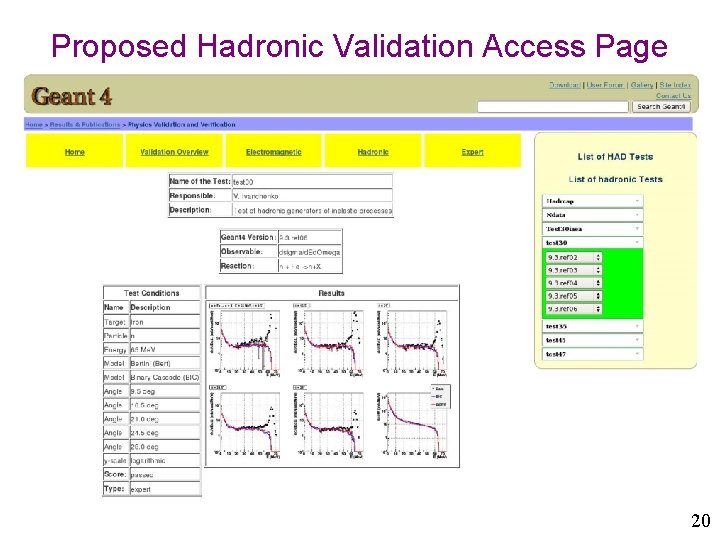 Proposed Hadronic Validation Access Page 20 