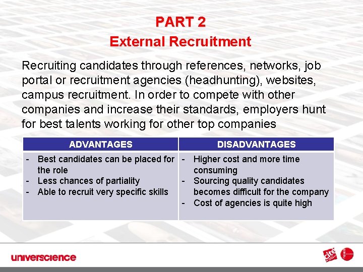 PART 2 External Recruitment 3 Recruiting candidates through references, networks, job portal or recruitment