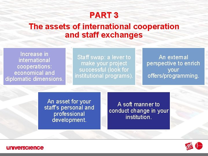 PART 3 The assets of international cooperation and staff exchanges 3 Increase in international