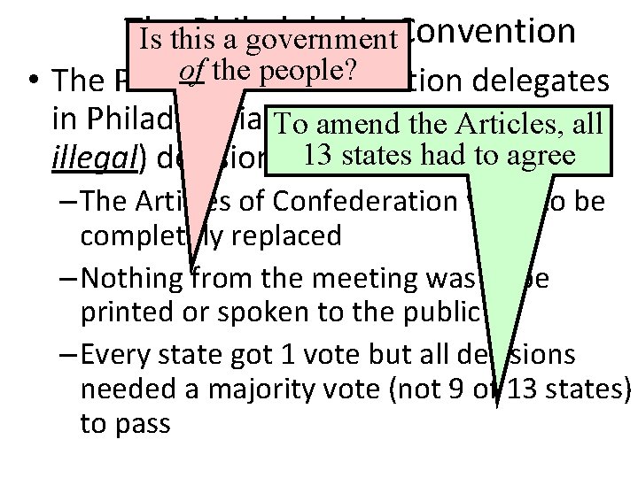 The Philadelphia Is this a government. Convention of the people? • The Philadelphia Convention