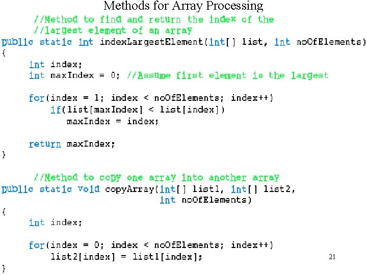 Methods for Array Processing 21 