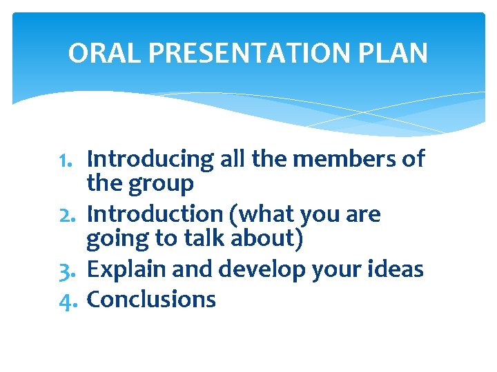 oral presentation introducing
