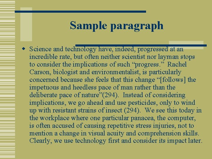Sample paragraph w Science and technology have, indeed, progressed at an incredible rate, but