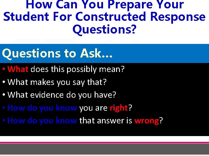 How Can You Prepare Your Student For Constructed Response Questions? Richard Woods Georgia’s School