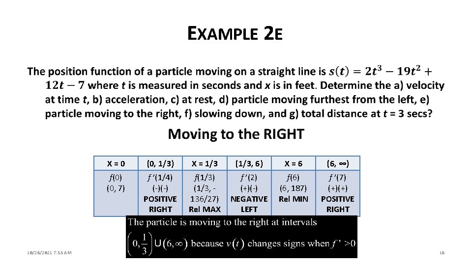 EXAMPLE 2 E 10/26/2021 7: 55 AM X=0 (0, 1/3) X = 1/3 (1/3, EXAMPLE 2 E 10/26/2021 7: 55 AM X=0 (0, 1/3) X = 1/3 (1/3,
