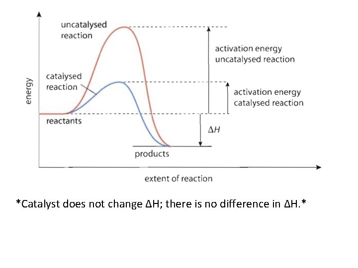 *Catalyst does not change ΔH; there is no difference in ΔH. * 