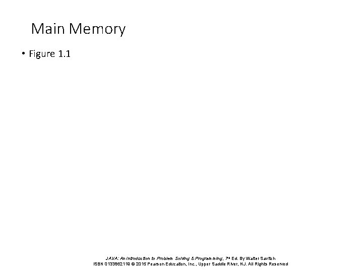 Main Memory • Figure 1. 1 JAVA: An Introduction to Problem Solving & Programming,