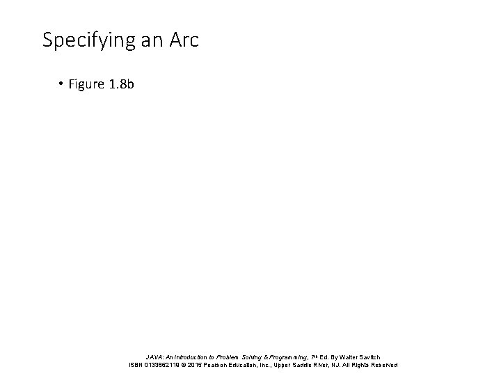 Specifying an Arc • Figure 1. 8 b JAVA: An Introduction to Problem Solving