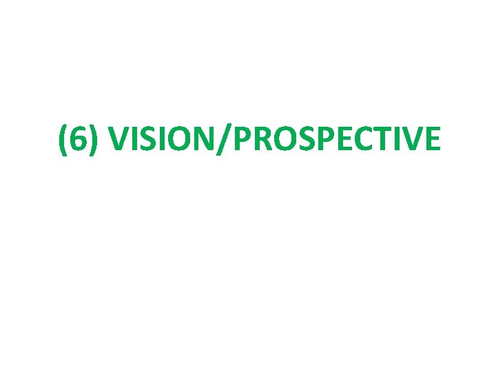 (6) VISION/PROSPECTIVE 