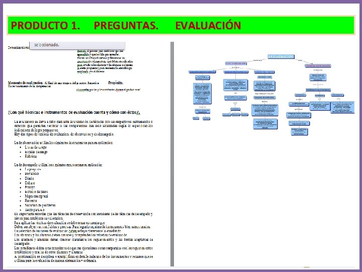 PRODUCTO 1. PREGUNTAS. EVALUACIÓN 