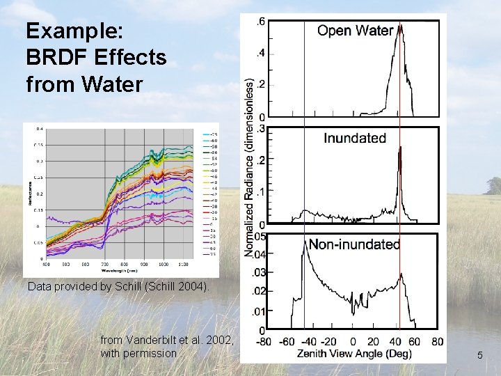 Example: BRDF Effects from Water Data provided by Schill (Schill 2004). from Vanderbilt et