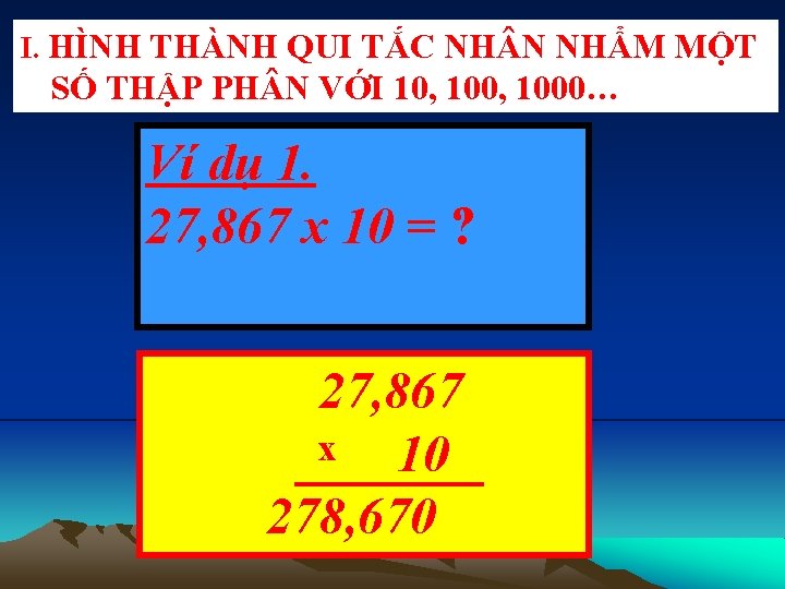 I. HÌNH THÀNH QUI TẮC NH N NHẨM MỘT SỐ THẬP PH N VỚI