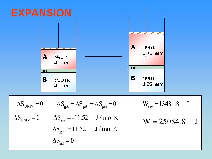 EXPANSION A A 990 K 4 atm m B 3000 K 4 atm 990