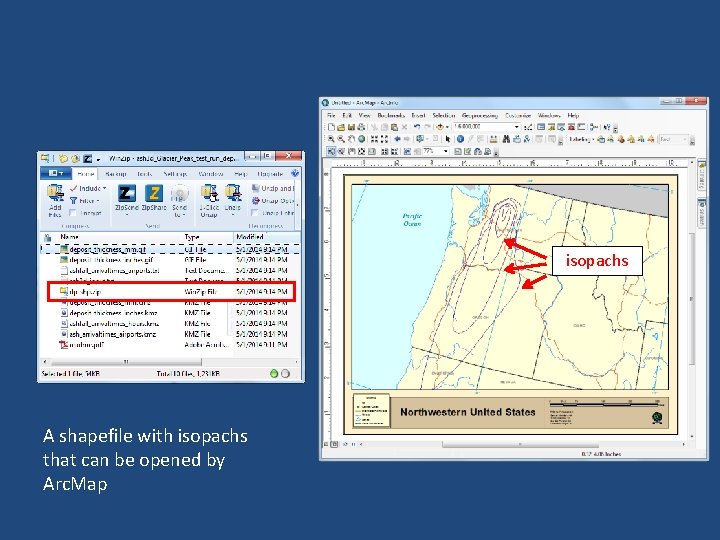 isopachs A shapefile with isopachs that can be opened by Arc. Map 