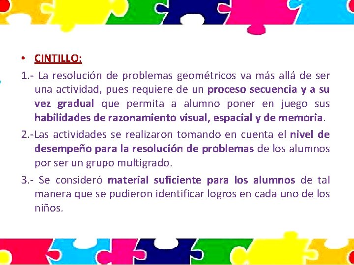  • CINTILLO: 1. - La resolución de problemas geométricos va más allá de