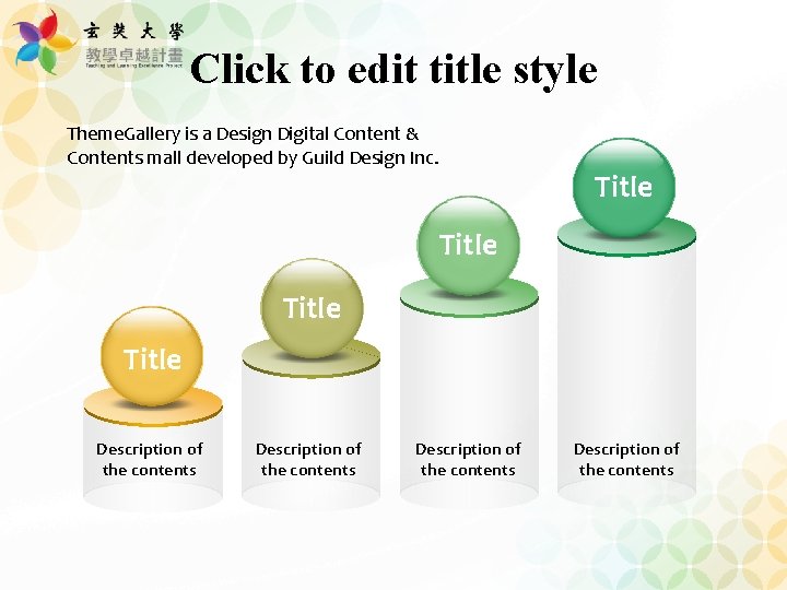 Click to edit title style Theme. Gallery is a Design Digital Content & Contents