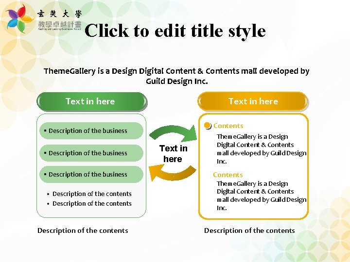 Click to edit title style Theme. Gallery is a Design Digital Content & Contents